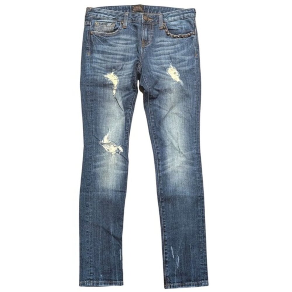 ReRock Express Jeans Womens 6 28 Skinny Ripped‎ Studded Premium Denim Pants